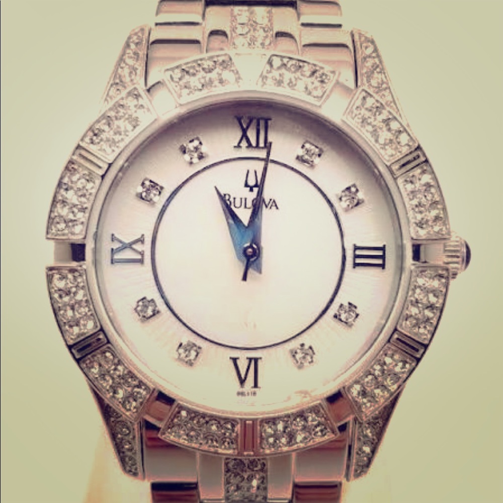 SALE!Women’s Bulova Crystal Stainless Steel Watch
